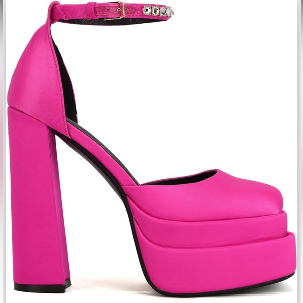 Pink Satin Platforms - image 2